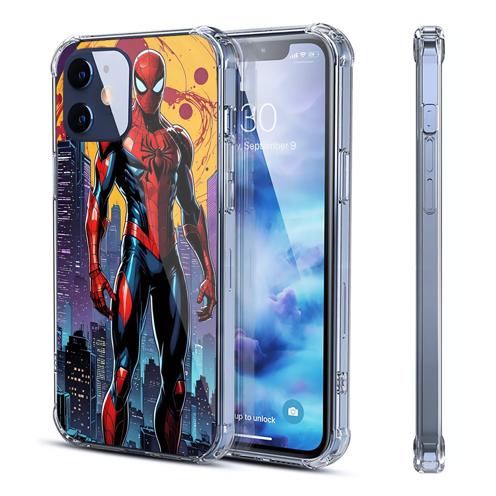 （画像用） Spider Man スパイダーマン 【iPhone 12シリーズ対応】透明スマホケース（クリアソフトケース）